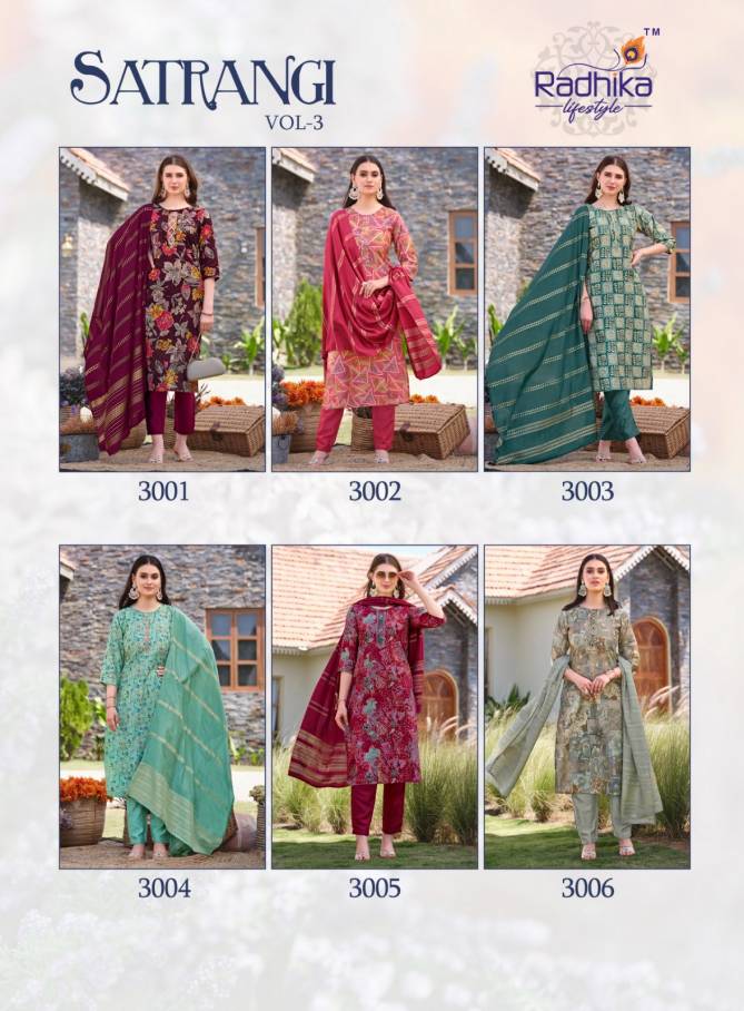 Satrangi Vol 3 By Radhika Modal Chanderi Printed Readymade Suits Wholesale Price In Surat
